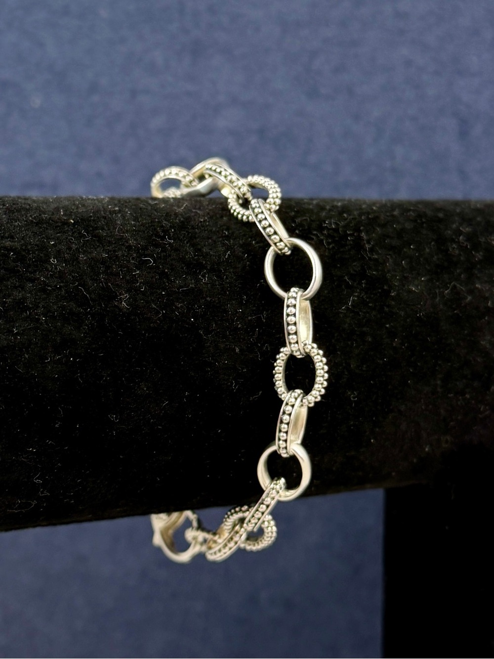 LAGOS Sterling Silver Caviar Bead Link Popcorn Beaded Dot Bracelet; 7.5” - Picture 3 of 13